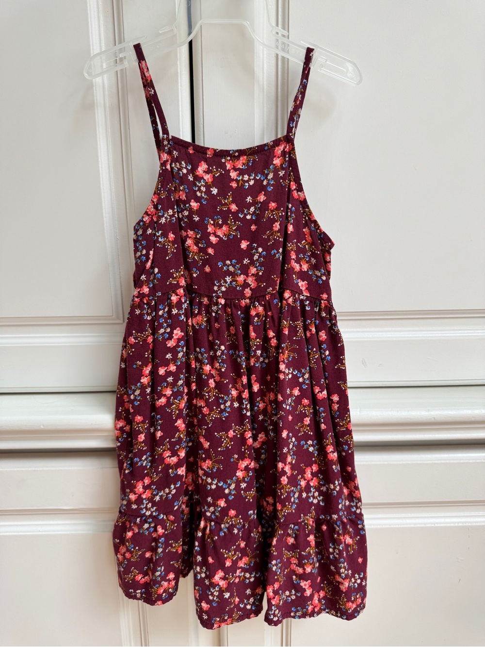 Old Navy Burgundy Maroon Red Floral Twirl Dress 3T